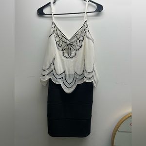 Black and White formal dress with tight bottom